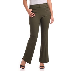 Rekucci Women's Ultra Stretch Pull-On Flared Leg Pants with Pockets | Soft Eco-Friendly Fabric - 1 of 4