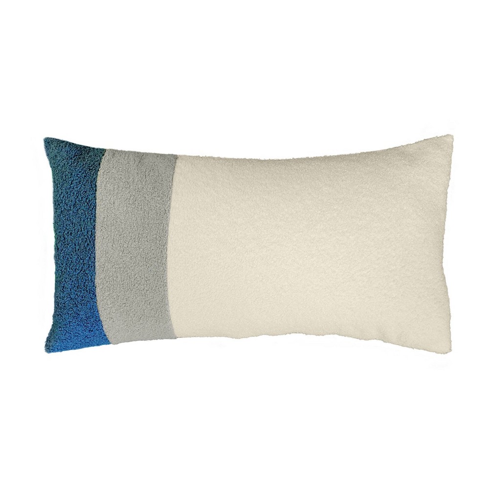 Photos - Pillow Edie@Home 15"x30" Oversized Colorblock Faux Shearling Racing Striped Lumba