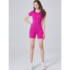 DOMETOUR Zippered One Piece jumpsuit Short Sports Yoga Jumpsuit for Women - 2 of 4