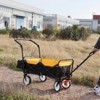 RISOKEYS Folding Collapsible Utility Wagon with Push Bar and Adjustable Handles, 150lbs Capacity Cart Buggy for Beach, Garden,Parks - 2 of 4