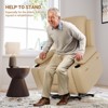 PU Leather Power Lift Recliner Chair, Adjustable Furniture for Back, Legs w/ 3 Positions, Side Pocket ( 22" Seat Width+Cup Holders) - 2 of 4
