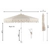 JONATHAN Y Tracy 9 ft. Classic MidCentury Scalloped Fringe Market Patio Umbrella with Auto-Tilt, Crank, Wind Vent and UV Protection - 4 of 4