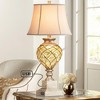 ROTTOGOON 29” Tall Table Lamps Set of 2 for Living Room with Lantern Nightlight,Traditional Bedroom Silver Mercury Glass Lamps for Nightstand, Bedside - 3 of 4