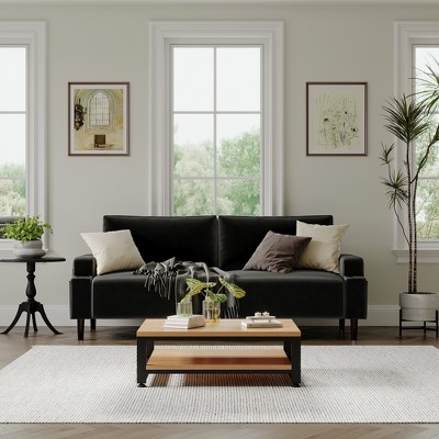 Whizmax 80.7” Comfortable Flannel Sofa with Extra Deep Seat and Cup Holders, 2 Seater Sofa - Modern Sofa, Apartment Living Room Lounge Sofa