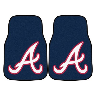 MLB Atlanta Braves Carpet Car Mat Set - 2pc