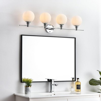 Cordelia Chrome and Frosted Glass 4-Light Bath Sconce