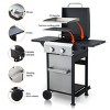 Coolbibila-2-Burner Propane Gas BBQ Grill, Outdoor Grill Station With High Power Output Of 24600BTU, Iron BBQ Grill With Smoker - 3 of 4