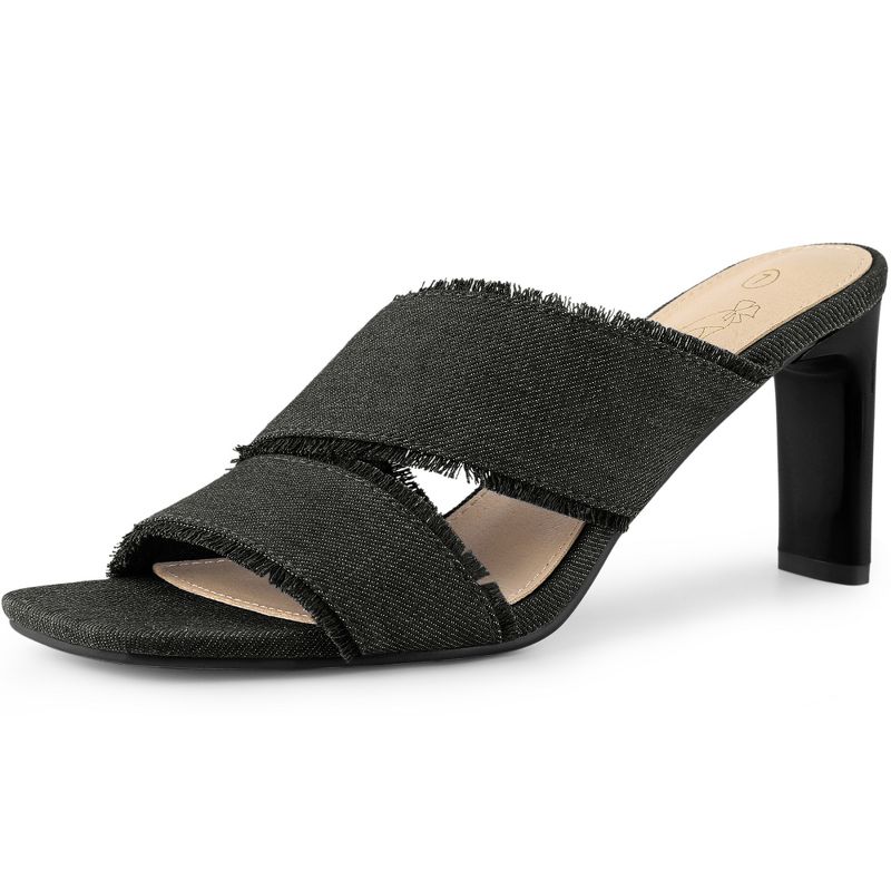 Perphy Slide Heels Mules Block Heel Sandals for Women, 1 of 7