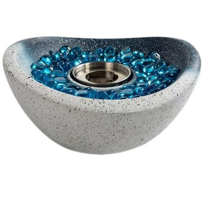 Mondawe Mixed Color Indoor And Outdoor Concrete Fire Pit, Mini Smoke-Free Tabletop Fire Bowl