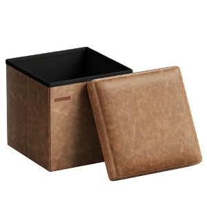 SONGMICS Storage Ottoman Bench Leather Ottoman with Storage - 1 of 4