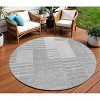 Silver Gray And Ivory Striped Washable Indoor Outdoor Area Rug - 2 of 4