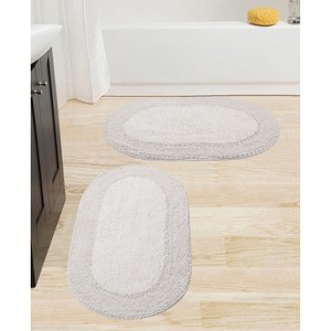 Double Ruffle Collection Bathroom Rugs Set, Washable Rug, Extra Soft and Absorbent bath Rug, Kitchen Mat, Bath Mat Set,Non-Slip, 2 Pcs Set(M+L), Ivory - 1 of 4