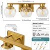 POWLIG 21.65-in 3-Light Gold Bathroom Vanity Light with Clear Glass Shades, Bulbs not Included - 4 of 4