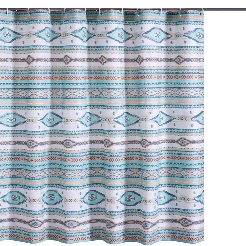 Barefoot Bungalow Bath Shower Curtain Phoenix -Turquoise 72x72, 1 of 4