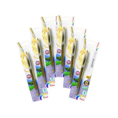 Pentel Slicci Extra Fine Metallic Gel Pens Metallic Gold 6/Pack (99027-PK6)