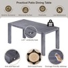 7-Piece Outdoor Patio Acacia Wood Dining Set with Umbrella Hole and 6 Cushioned Low Back Chairs - 3 of 4