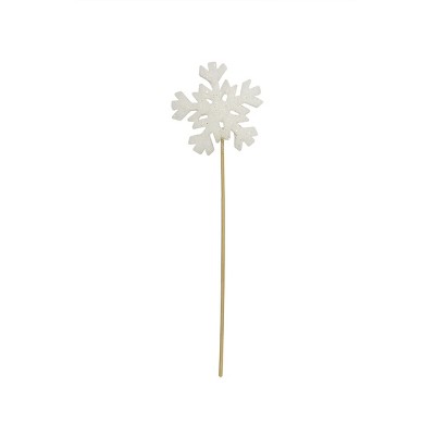 Allstate Floral 13" Winter Frost Christmas Snowflake Pick - White