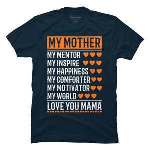 Men's Design By Humans Best Mother Description Hearts By OlaFami T-Shirt - 1 of 2