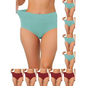 INSPIRE CHIC Women's High Waist Available in Plus Size Tummy Control Briefs 10 Packs - 1 of 4