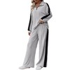 Women's Fall Casual 2 Piece Outfits Lounge Sets Long Sleeve High Neck Pullover Top Wide Leg Pants Sets - 4 of 4