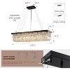 Siljoy Rectangle K9 Crystal Chandelier, Contemporary Pendant Light Fixture, Height Adjustable for Dining Room Kitchen Island - 3 of 4