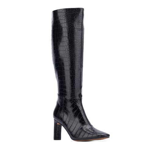 Crocodile embossed shops boots