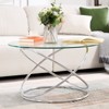 Bekrvio 31.5'' Round Glass Coffee Table with Gold-Plating Bright Metal Oval Frame, Modern Circle Gold Coffee Table for Living Room - 3 of 4