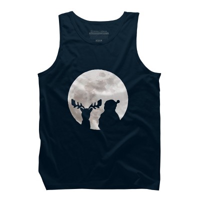 Men's Design By Humans Christmas moon By lithegraphic Tank Top