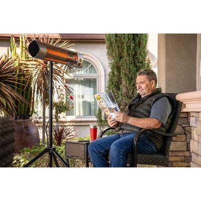 Kenmore Silver Electric Patio Heater with Tripod and Remote