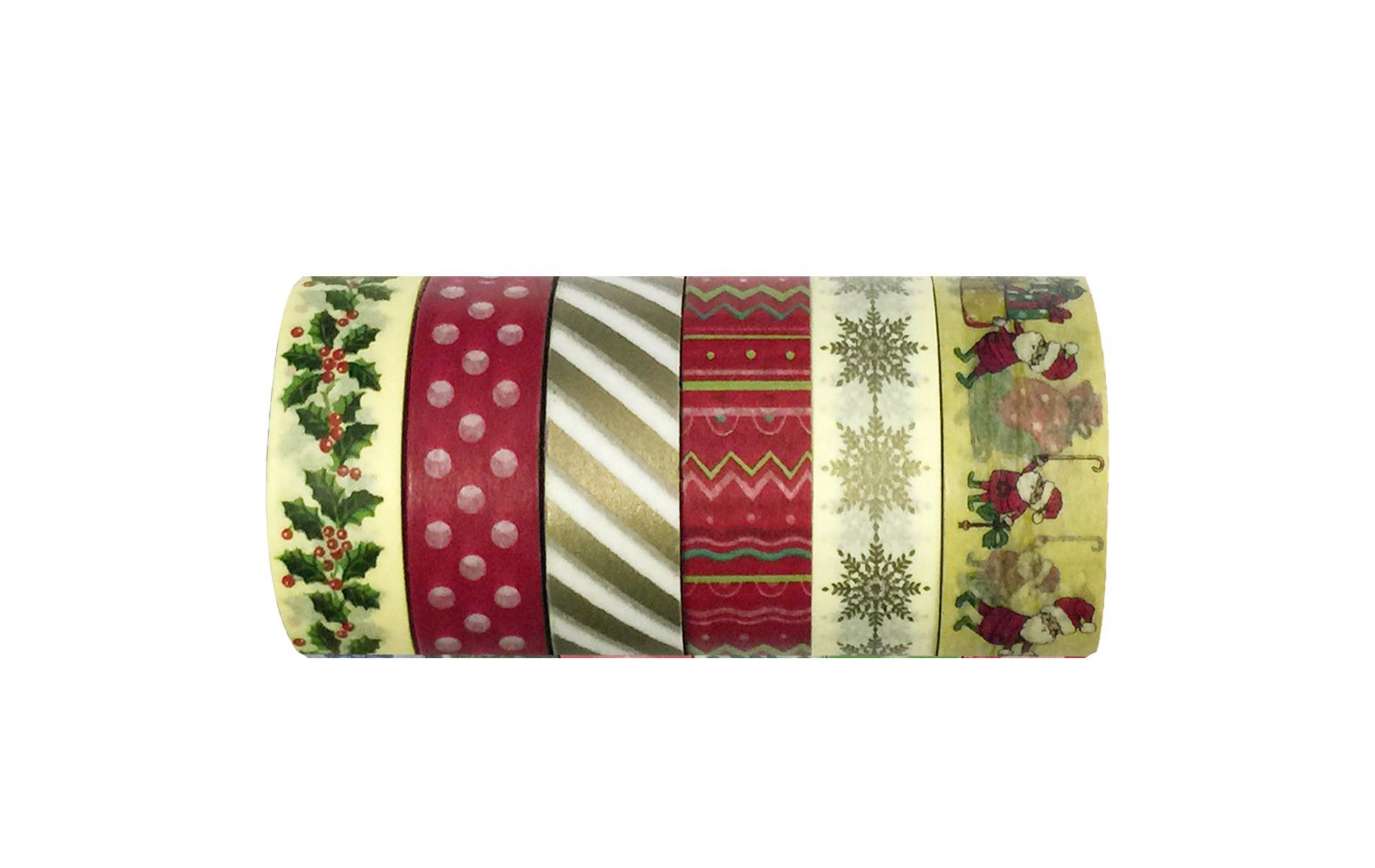 Wrapables Oh Santa Washi Tapes Decorative Masking Tapes, Set of 6