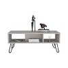 FURNIinspire Coffee Table Storage Modern Center Table For Living Room Tables With 2 Shelves, Hairpin Legs For Home, Office, White, 17.7"*39.8"*15.7" - 4 of 4