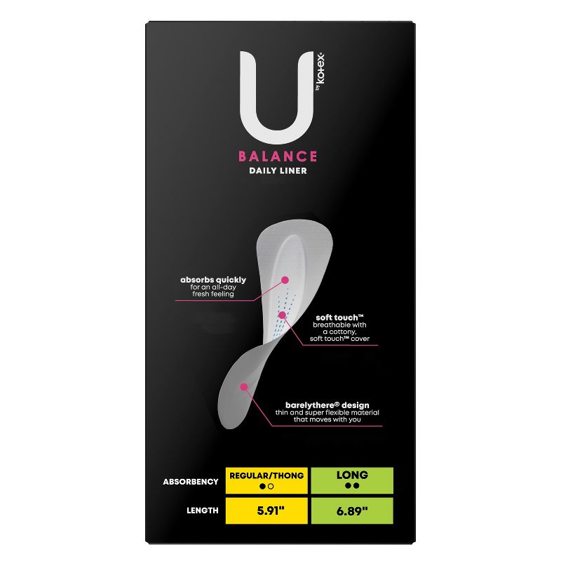 U by Kotex Balance Thin Unscented Panty Liners, 3 of 11