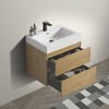 Vynxaria 24" Natural Oak Bathroom Vanity with Sink, Large Storage Wall Mounted Floating Bathroom Vanity for Modern Bathroom, Pre-assembled - 2 of 4
