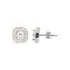 Adornia Rhodium Plated Vintage Crystal Cushion Halo Earrings - 4 of 4