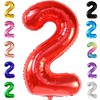 KatchOn, Giant, Red Number 2 Balloon - 40 Inch | 2nd Birthday Balloons for Two Fast Birthday Decorations, Plim Plim Birthday Party Supplies - 3 of 4