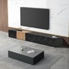 Etelifrank Modern TV Stand for TVs up to 88 Inches - Marble & Walnut Finish, 4 Storage Drawers, Modular Design - 2 of 4