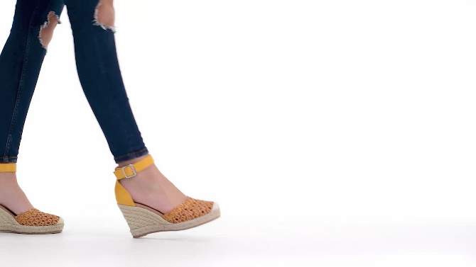 Journee Collection Womens Sierra Wedge Heel Espadrille Sandals, 2 of 11, play video