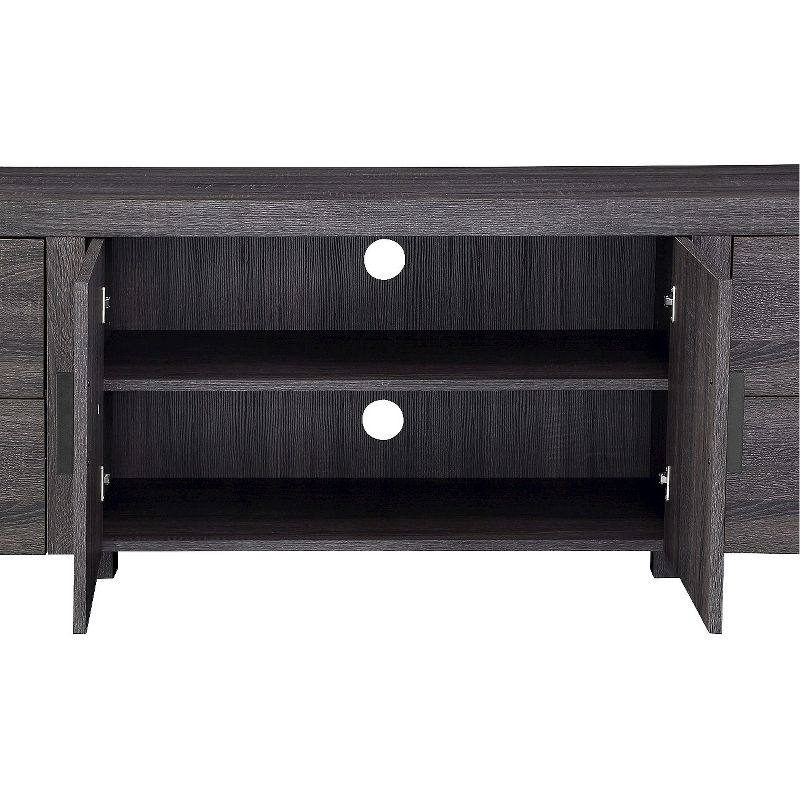 Modern Urban Industrial TV Stand for TVs up to 80&#34; Charcoal - Saracina Home, 4 of 7