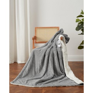 Heated Blanket Full Size 72x84 Inch, Soft Flannel Electric Blankets w/ 4 Heating Levels & 10H Auto Shut Off, Washable for Couch Office Dorm, Grey - 1 of 4