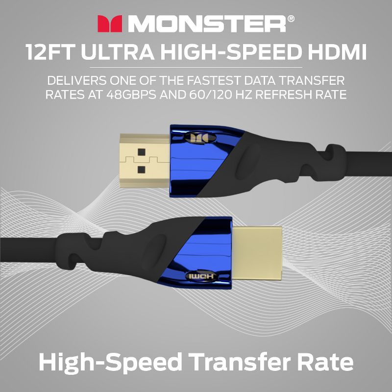 Monster 8K HDMI Cable Ultra High-Speed Cobalt 2.1 Cable - 48Gbps with eARC, 8K at 60Hz for Superior Video and Sound Quality  HDMI Cables , 2 of 10