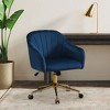 WestinTrends Phoebe Upholstered Velvet Swivel Vanity Office Chair With Wheels - 2 of 4