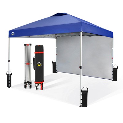 10x10 Recreational Centerlok Canopy & 1 Sidewall - Sto 'N Go, Silver Coated, 150D - RM100H-S1