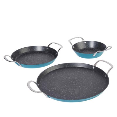 Curtis Stone 3-piece Dura-Pan Nonstick Nesting Skillet Set Refurbished