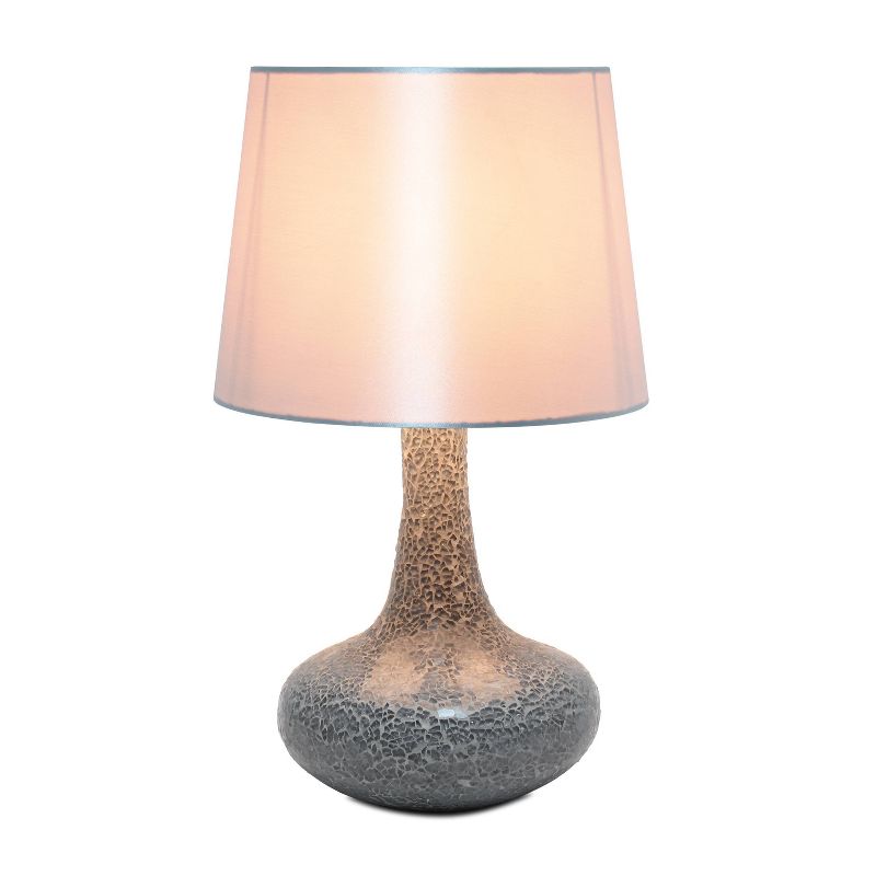  Mosaic Tiled Glass Genie Table Lamp with Fabric Shade - Simple Designs, 3 of 9