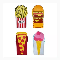 Inkology Junk Food Pencil Pouch 4 Assorted Designs 8.5"" x 4"" x 1"" 8pc Value Pack INK-4011-08
