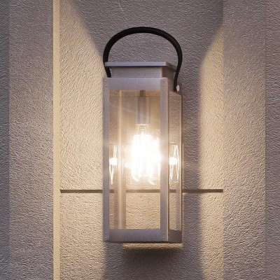 Urban Ambiance Luxury Modern Farmhouse Outdoor Wall Light,  19-3/8"H x 7-7/8"W,  Stainless Steel Finish, UHP1131