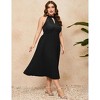 Coolmee Women Plus Size Smocked Back Strap Sleeveless Flowy A-Line Midi Dress - 2 of 4