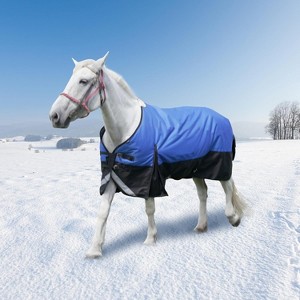 Docred Winter Horse Blanket,1200D Waterproof Poly Breathable Warmth,Durable Tear-Resistant Thick with Snuggit 220G Filling Horse Turnout Blanket - 1 of 4