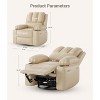 Recliner Chair with Heat and Massage - 360° Swivel&Faux Leather Rocking Chair with Cup Holder for Living Rooms, Bedrooms - 2 of 4