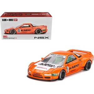 Honda NSX Kaido Racing V1 Orange with White Hood "Kaido House" Special 1/64 Die Cast Model Car by True Scale Miniatures - 1 of 4